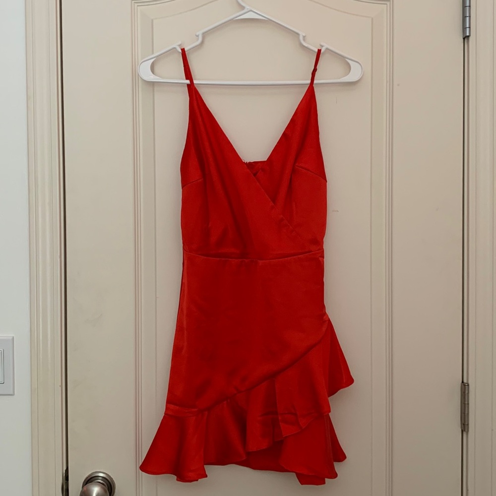 Showpo Red Satin mini dress - size xs - Picture 2 of 4